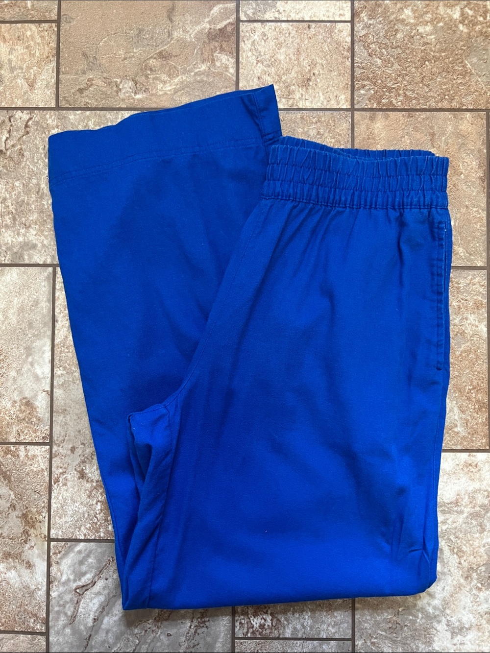 Old Navy Royal Blue Elastic-Waist Linen Pants